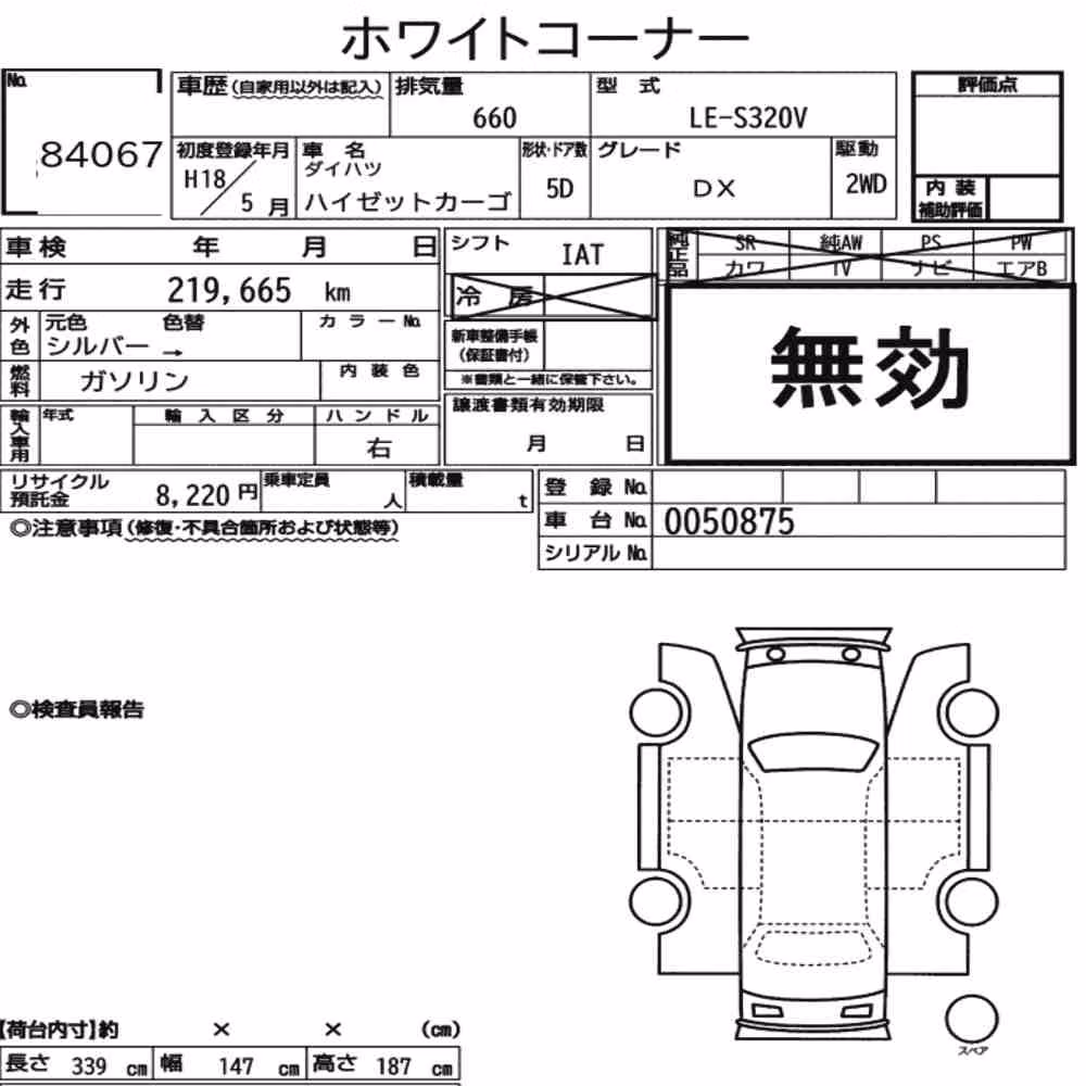 Notka aukcyjna: DAIHATSU HIJET CARGO 5D DX