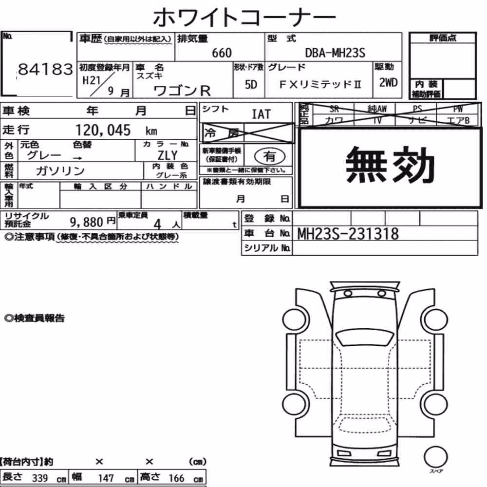 Notka aukcyjna: SUZUKI WAGON R 5D FX LIMITED Ⅱ
