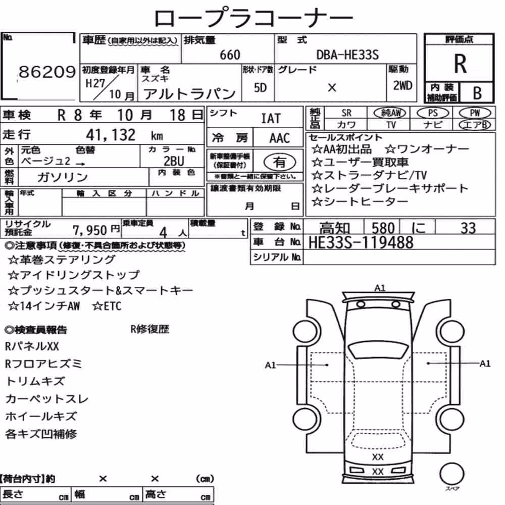 Notka aukcyjna: SUZUKI ALTO LAPIN X