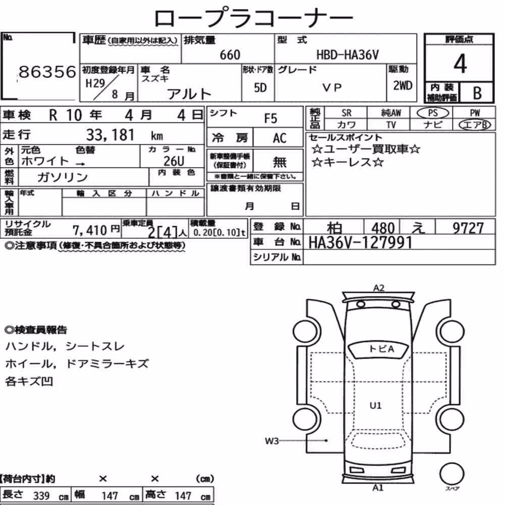 Notka aukcyjna: SUZUKI ALTO 5D VP