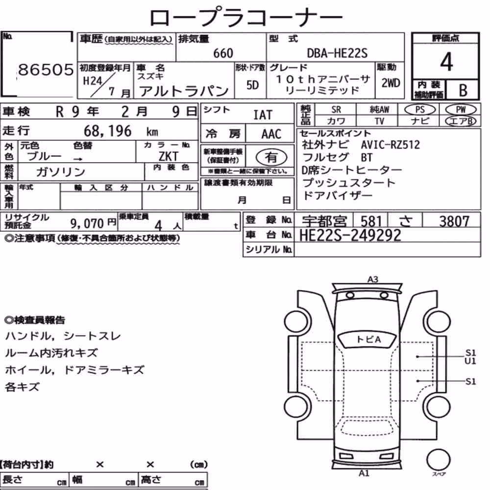 Notka aukcyjna: SUZUKI ALTO LAPIN 10TH ANNIVERSARY LIMITED