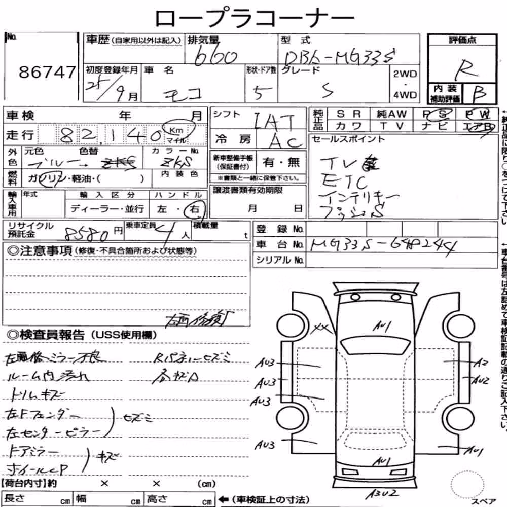 Notka aukcyjna: NISSAN MOCO S
