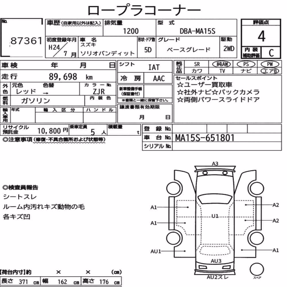 Notka aukcyjna: SUZUKI SOLIO BANDIT BASE GRADE