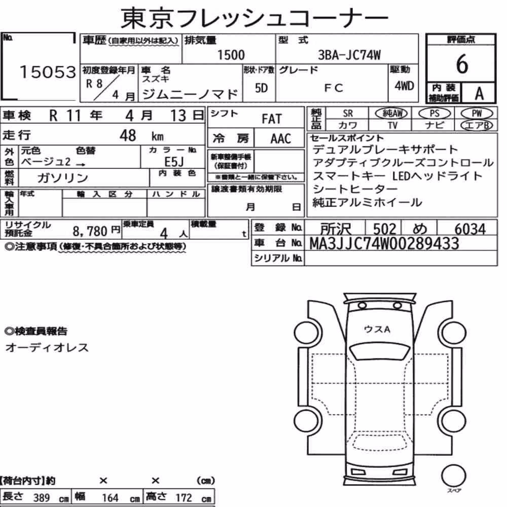 Notka aukcyjna: SUZUKI JIMMY MOMADE 4WD FC
