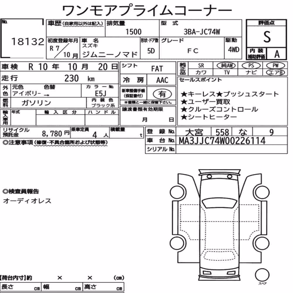 Notka aukcyjna: SUZUKI JIMMY MOMADE 4WD FC