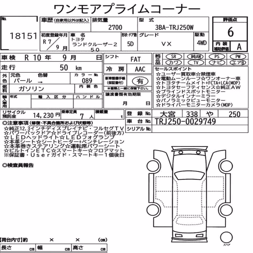 Notka aukcyjna: TOYOTA LAND CRUISER 250 4WD VX