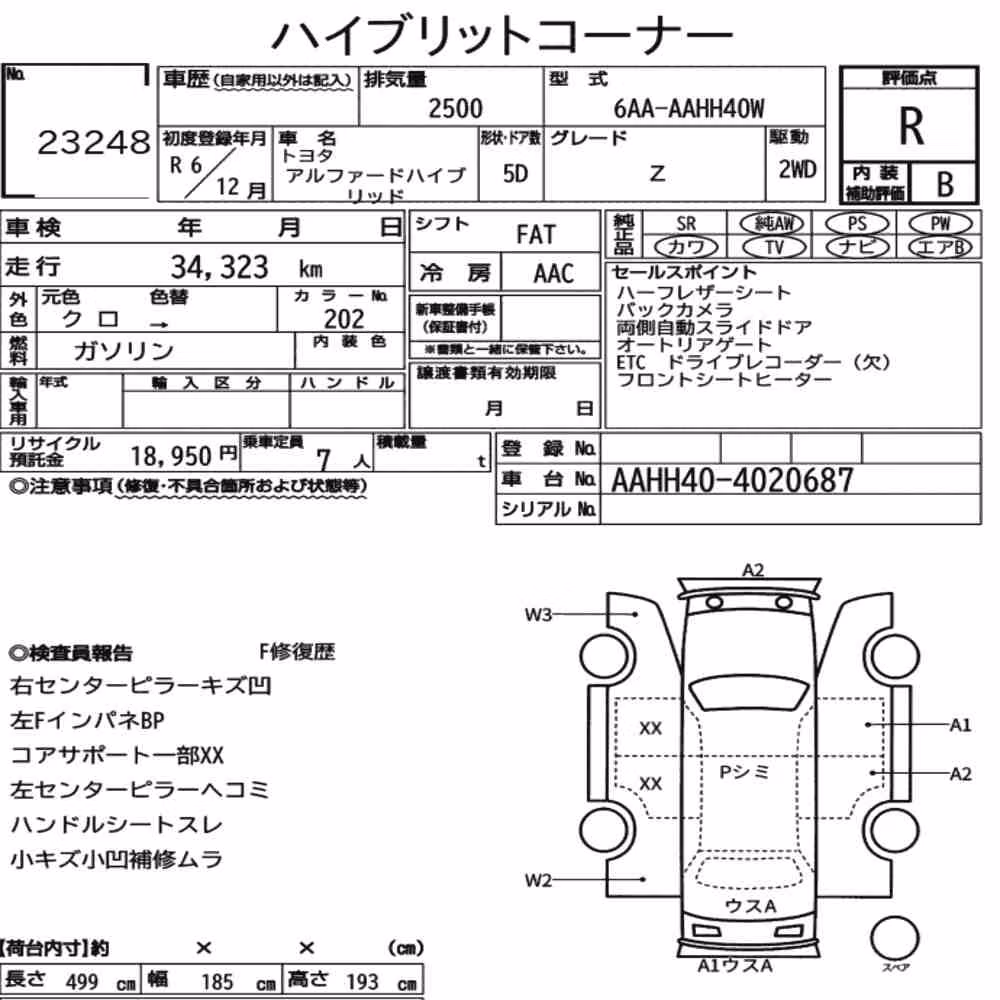 Notka aukcyjna: TOYOTA ALPHARD HYBRID Z