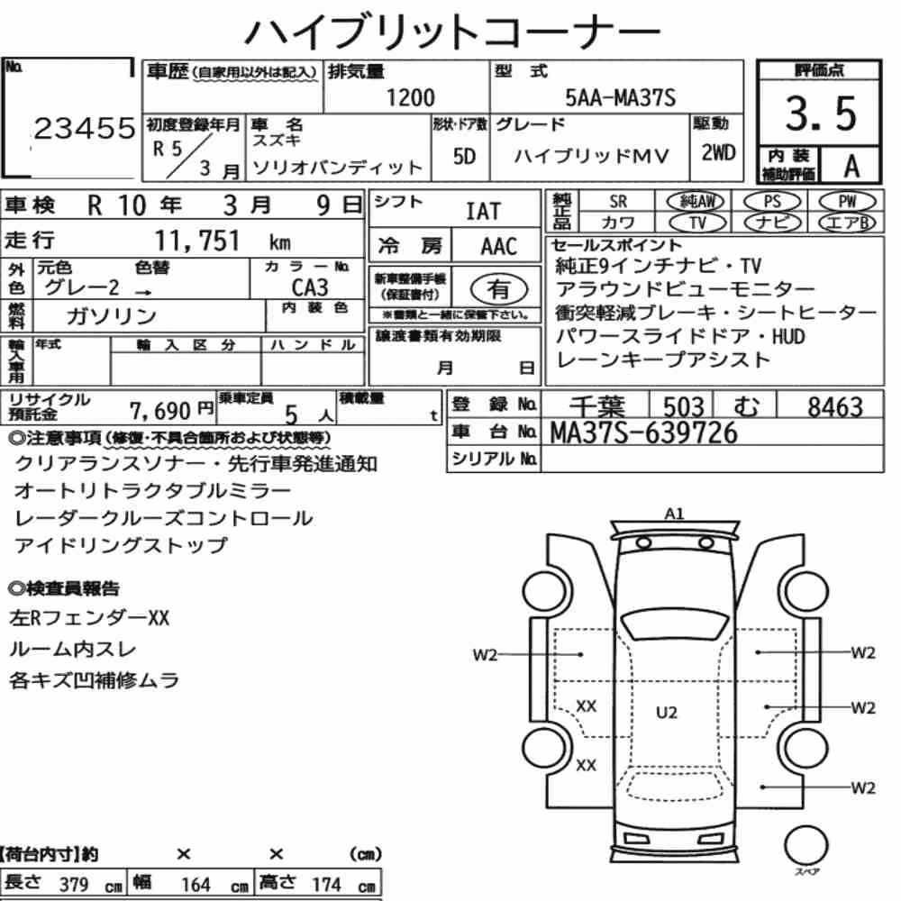 Notka aukcyjna: SUZUKI SOLIO BANDIT HYBRID MV