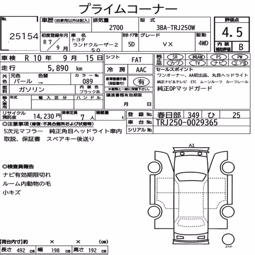 Notka aukcyjna: TOYOTA LAND CRUISER 250 4WD VX