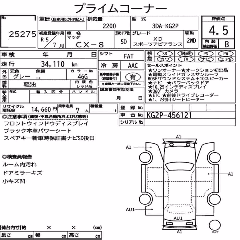 Notka aukcyjna: MAZDA CX-8 XD SPORTS APPEARANCE