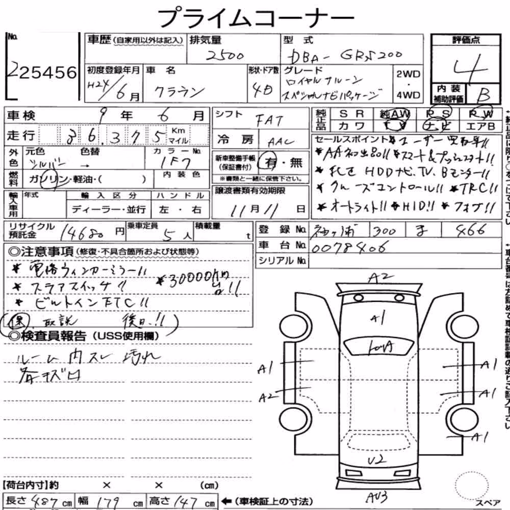 Notka aukcyjna: TOYOTA CROWN 4D ROYAL SALOON SPECIAL NAVI PACKAGE