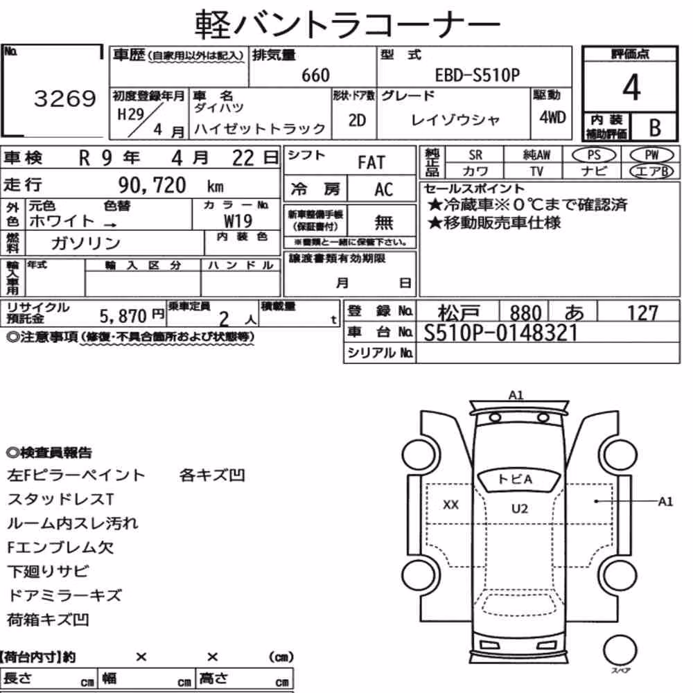 Notka aukcyjna: DAIHATSU HIJET TRUCK 4WD OTHERS
