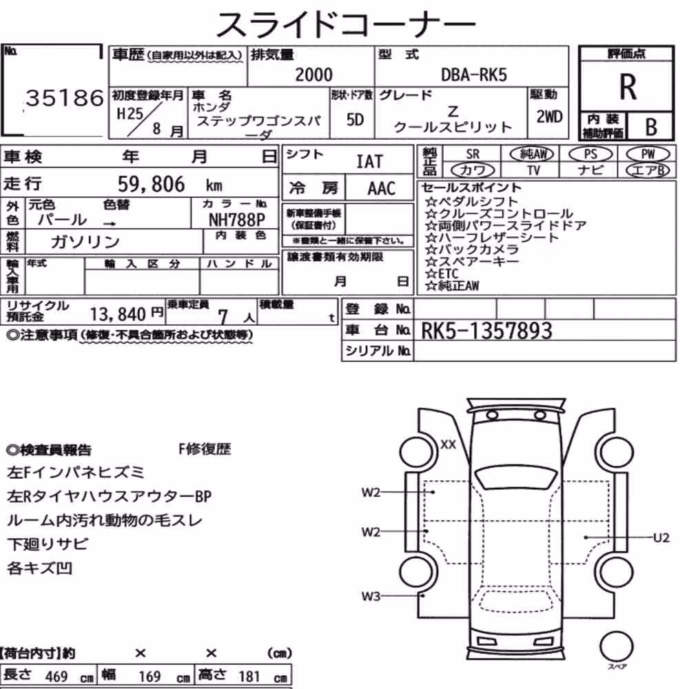 Notka aukcyjna: HONDA STEPWAGON SPADA Z COOL SPIRIT