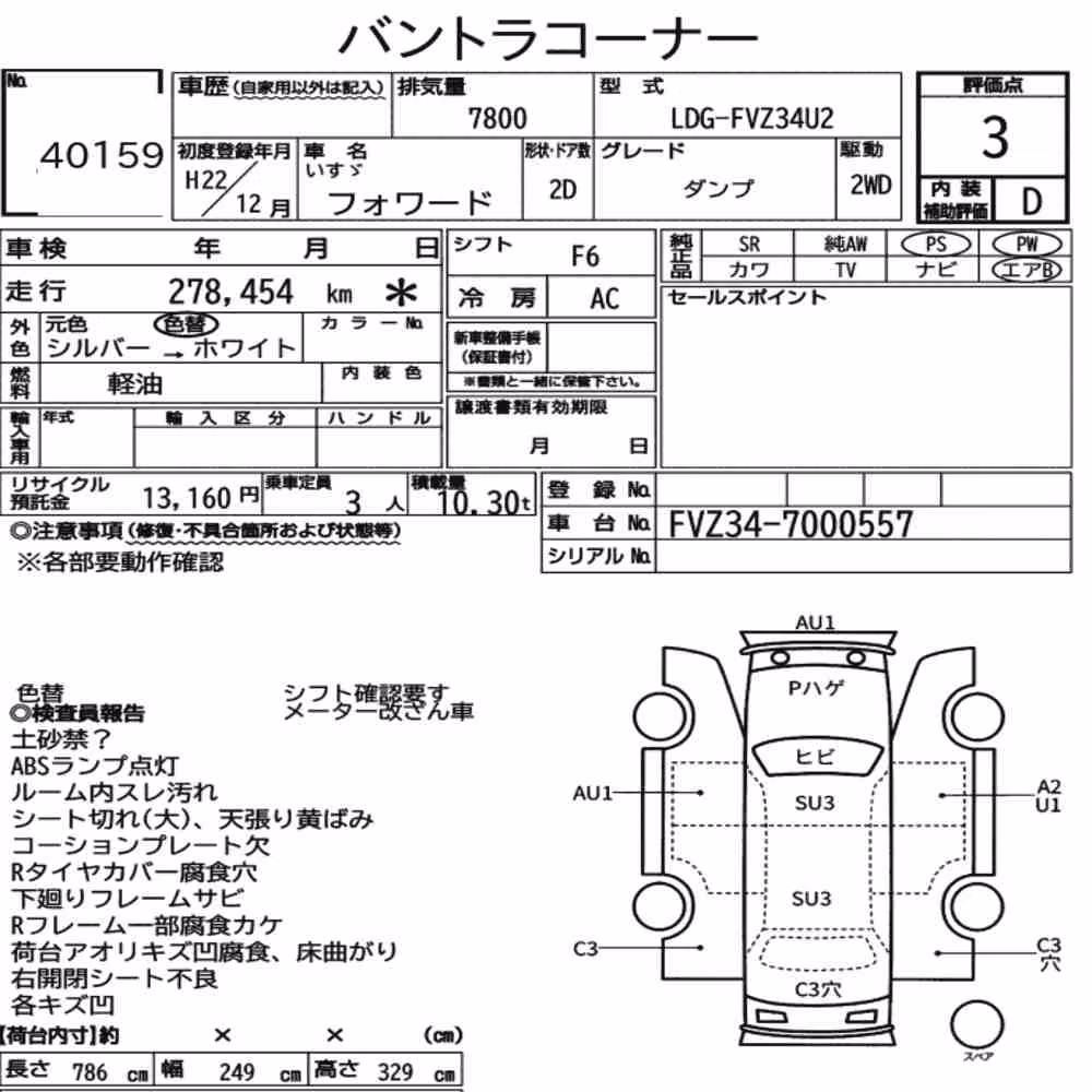 Notka aukcyjna: ISUZU FORWARD 2D DUMP