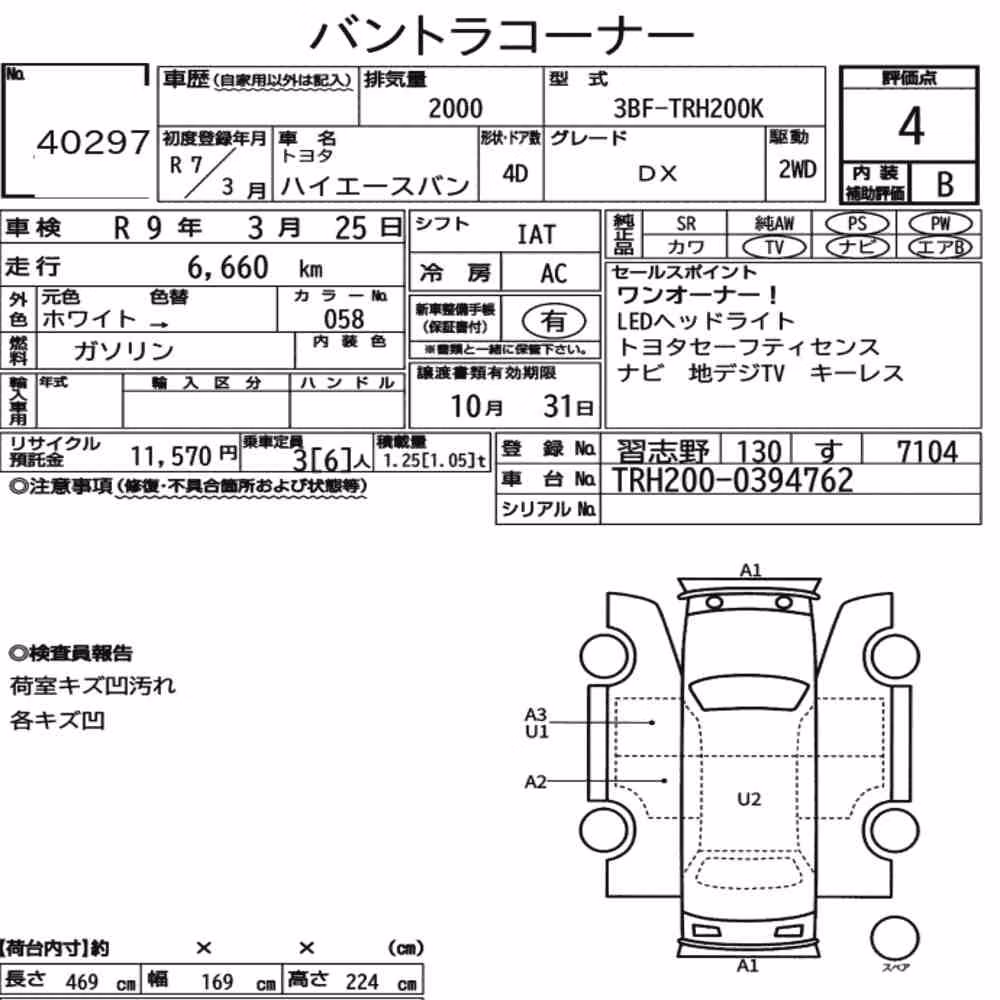 Notka aukcyjna: TOYOTA HIACE VAN 4D DX