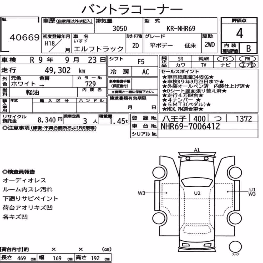 Notka aukcyjna: ISUZU ELF TRUCK 2D OTHERS