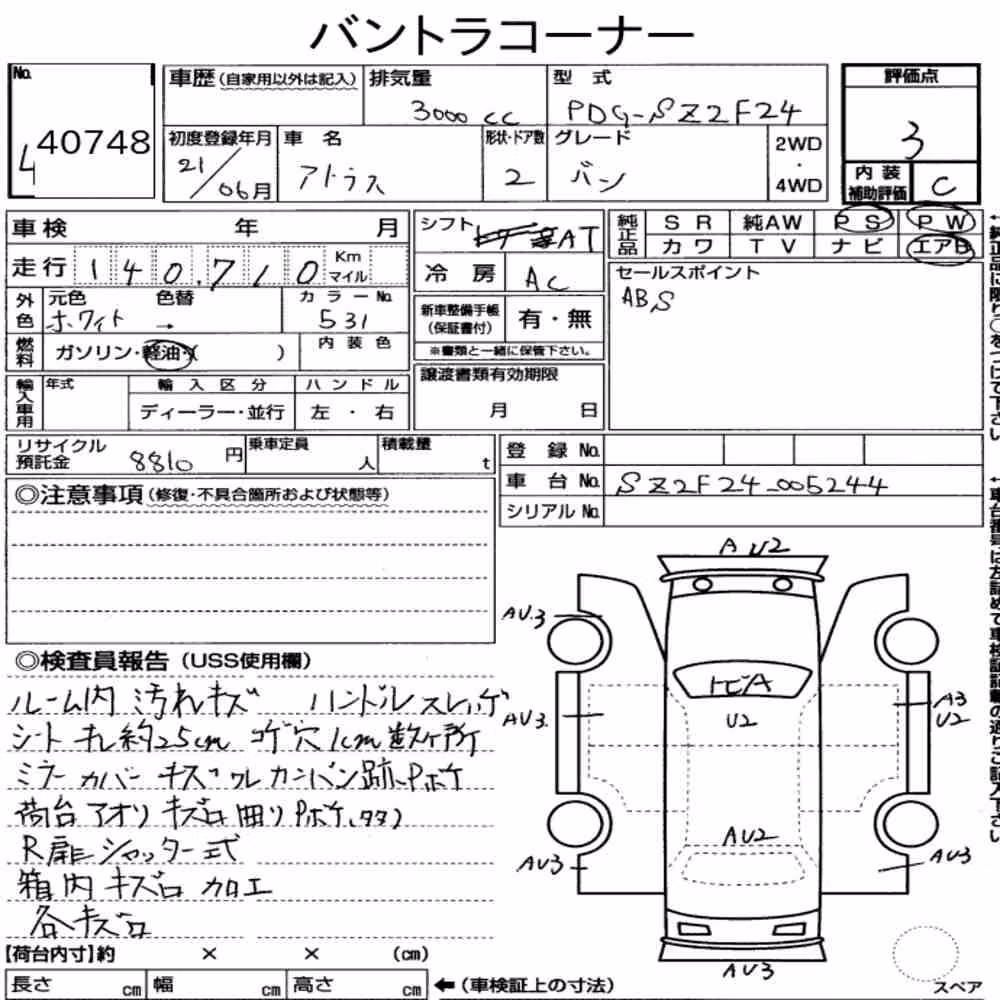 Notka aukcyjna: NISSAN ATLAS TRUCK 2D PANEL VAN