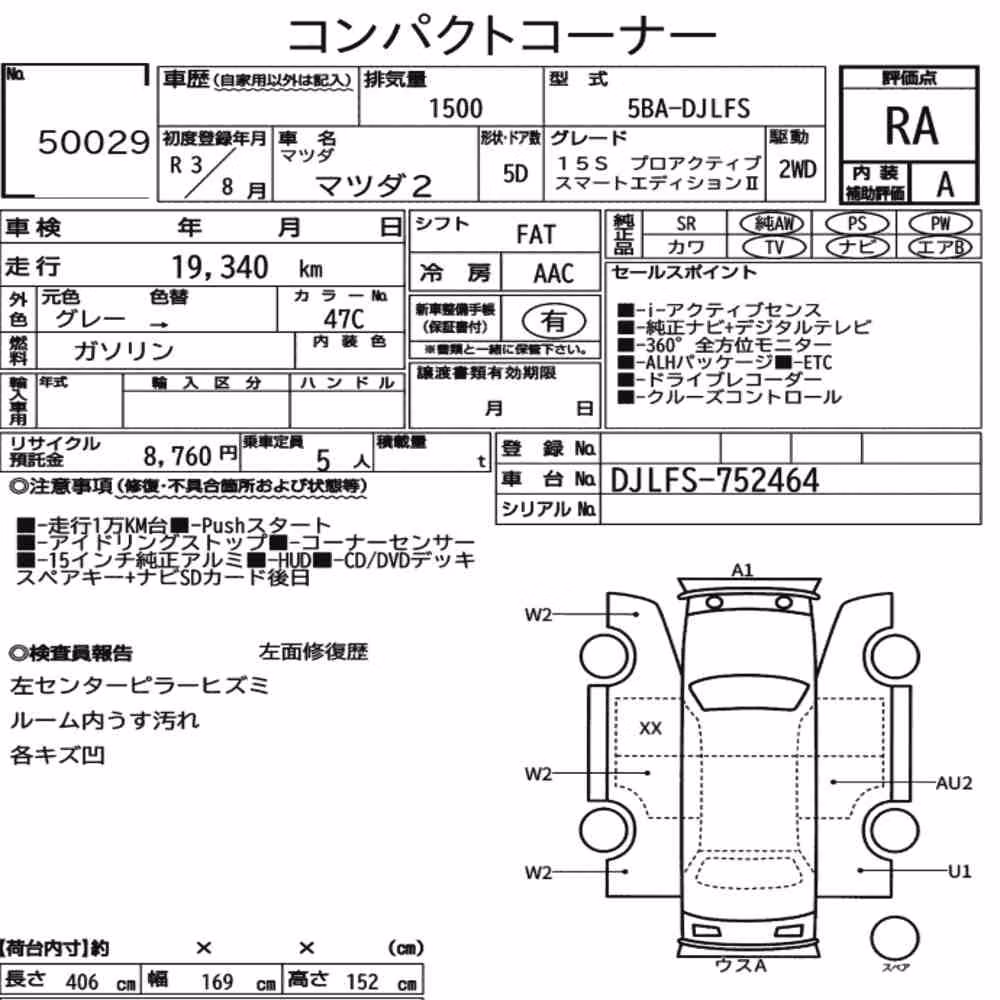 Notka aukcyjna: MAZDA MAZDA2 15S PROACTIVE SMART EDITION Ⅱ