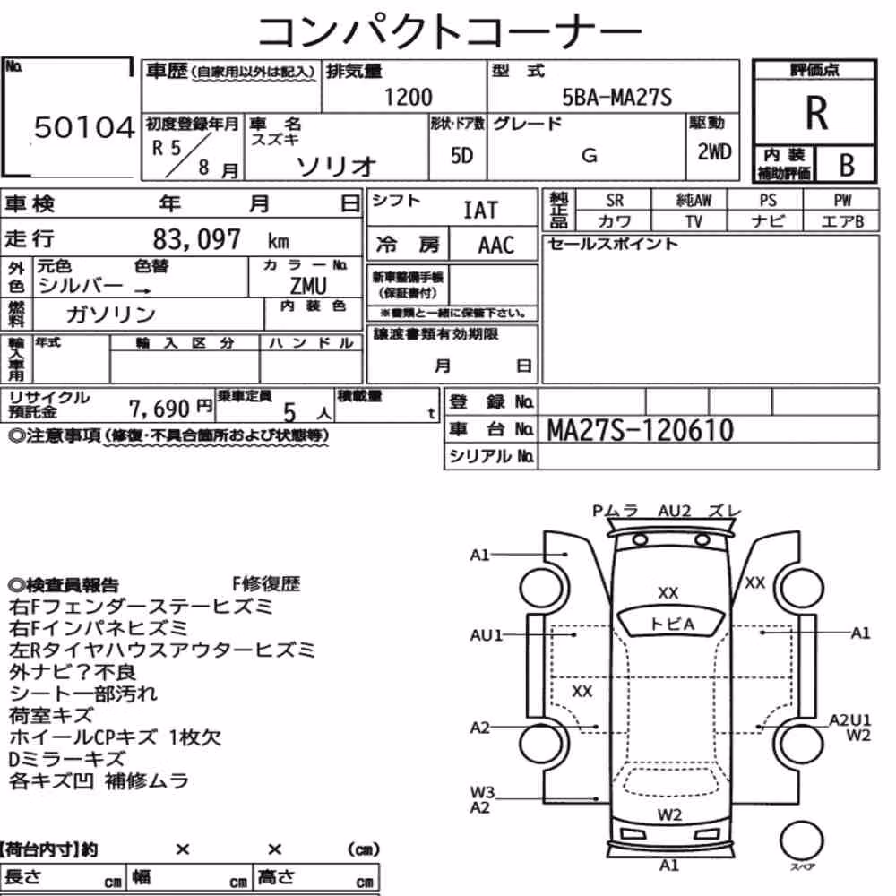 Notka aukcyjna: SUZUKI SOLIO G