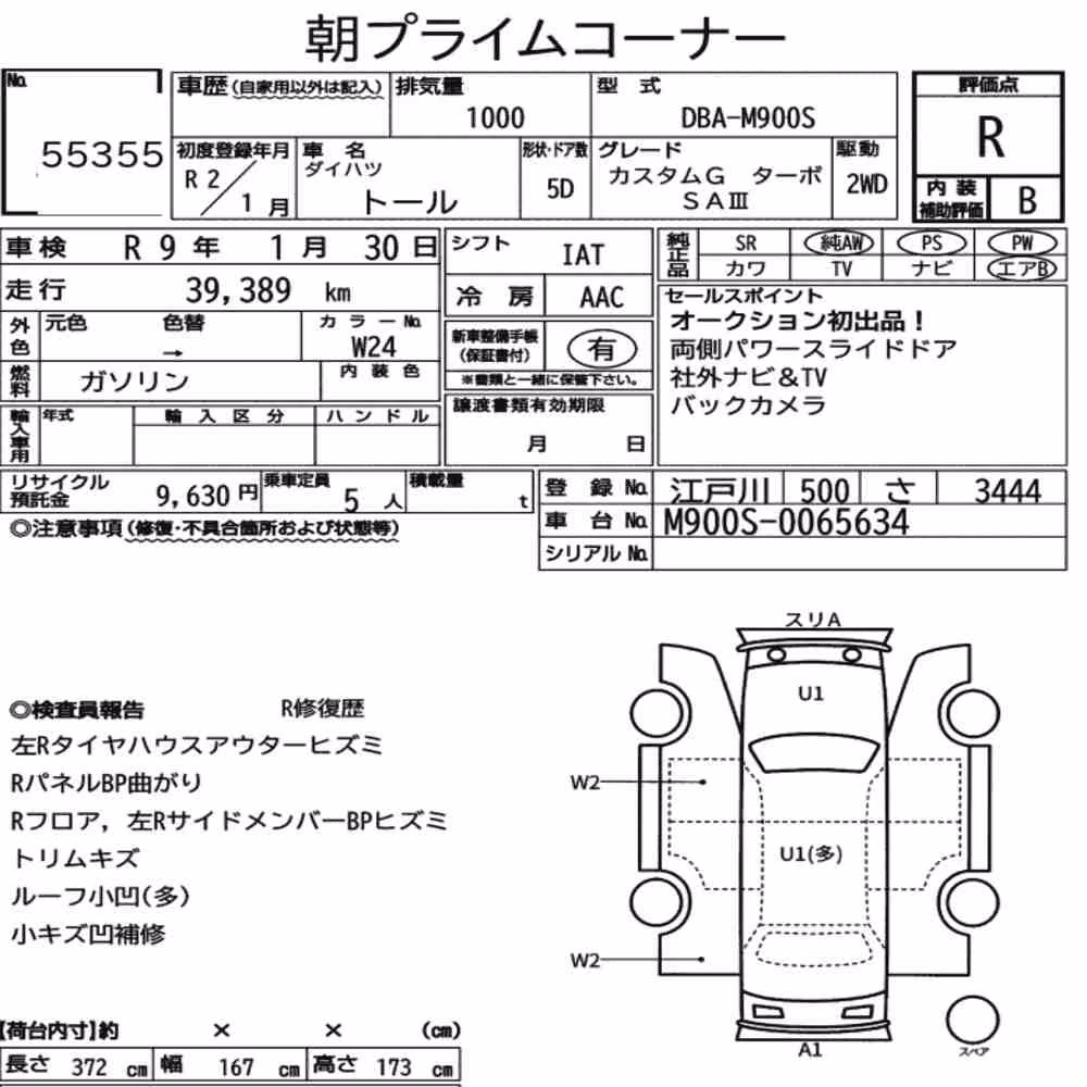 Notka aukcyjna: DAIHATSU THOR CUSTOM G TURBO SA Ⅲ