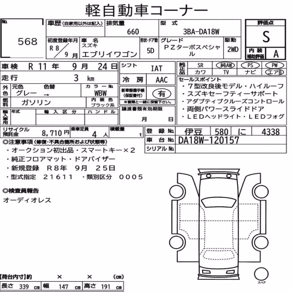 Notka aukcyjna: SUZUKI EVERY WAGON PZ TURBO SPECIAL