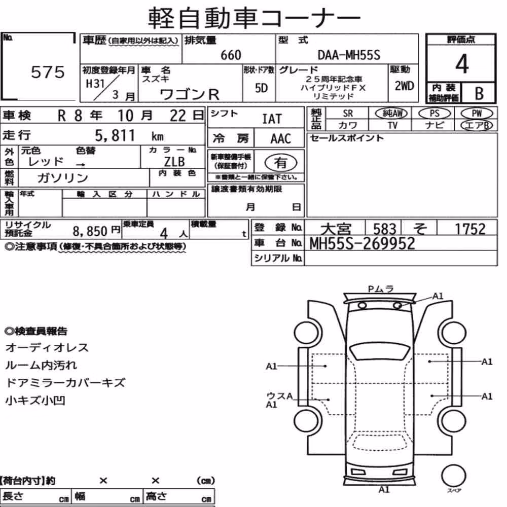 Notka aukcyjna: SUZUKI WAGON R 5D 25TH ANNIVERSARY HYBRID FX LIMITED