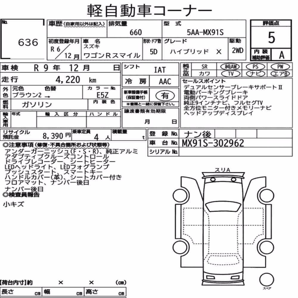Notka aukcyjna: SUZUKI WAGON R SMILE HYBRID X