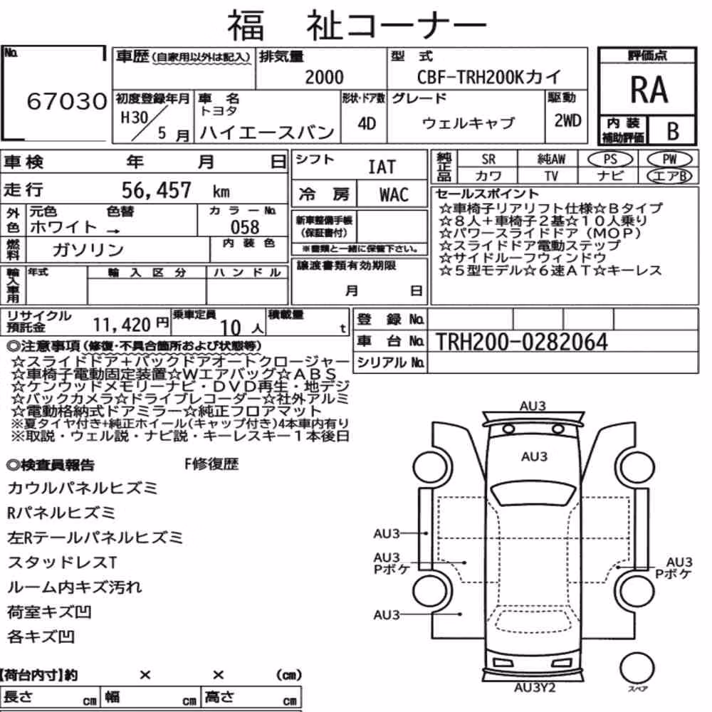 Notka aukcyjna: TOYOTA HIACE VAN 4D WELCAB