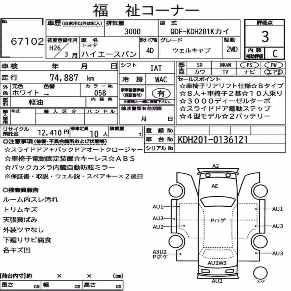Notka aukcyjna: TOYOTA HIACE VAN 4D OTHERS