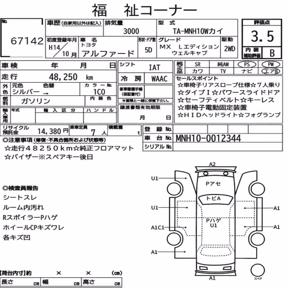 Notka aukcyjna: TOYOTA ALPHARD OTHERS