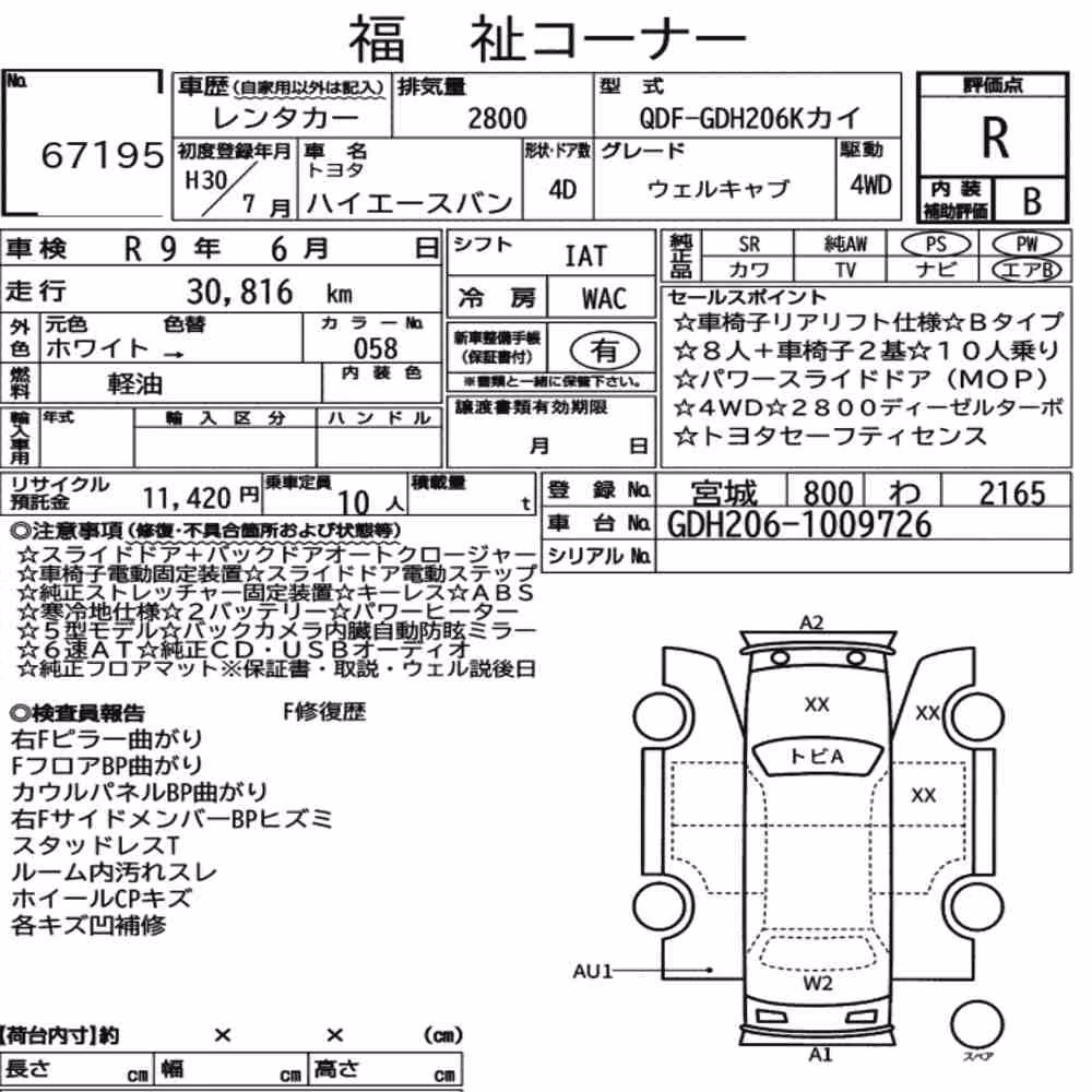 Notka aukcyjna: TOYOTA HIACE VAN 4D 4WD OTHERS