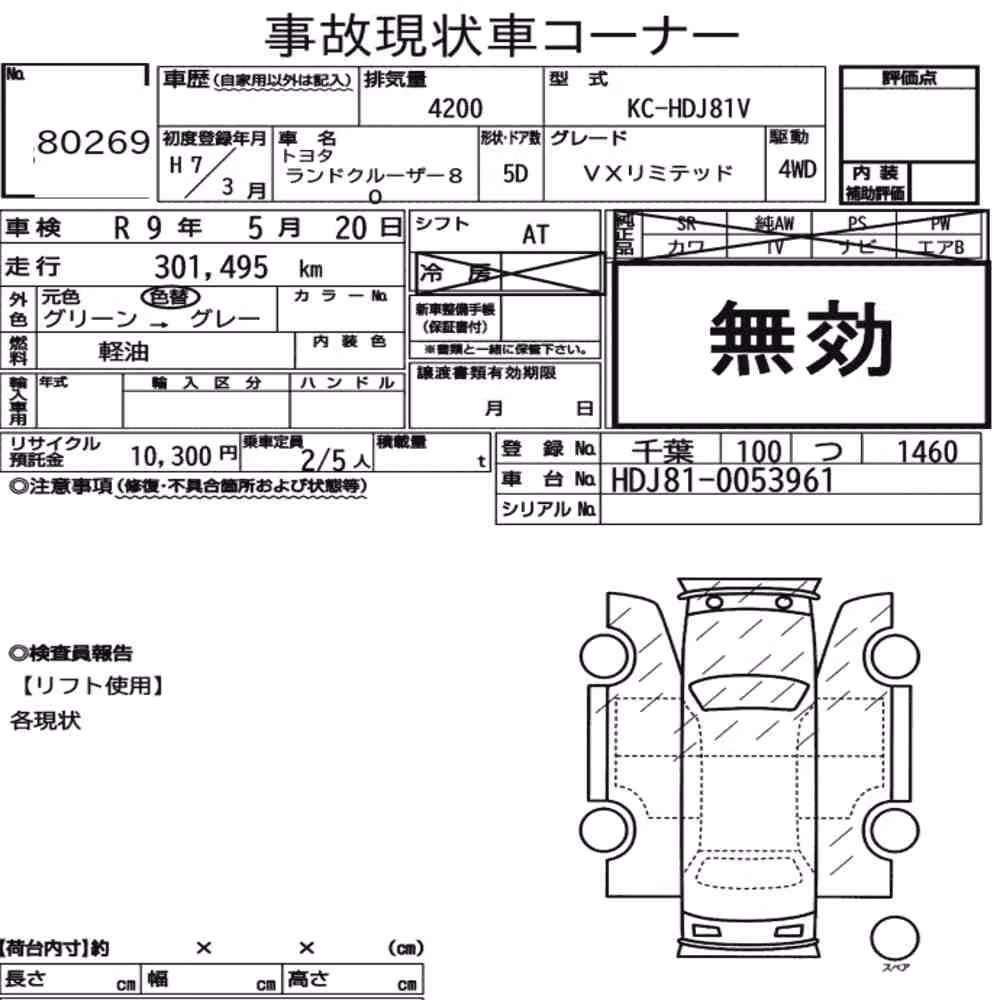 Notka aukcyjna: TOYOTA LAND CRUISER 80 4WD VX LIMITED