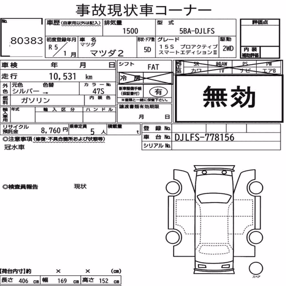 Notka aukcyjna: MAZDA MAZDA2 15S PROACTIVE SMART EDITION Ⅱ