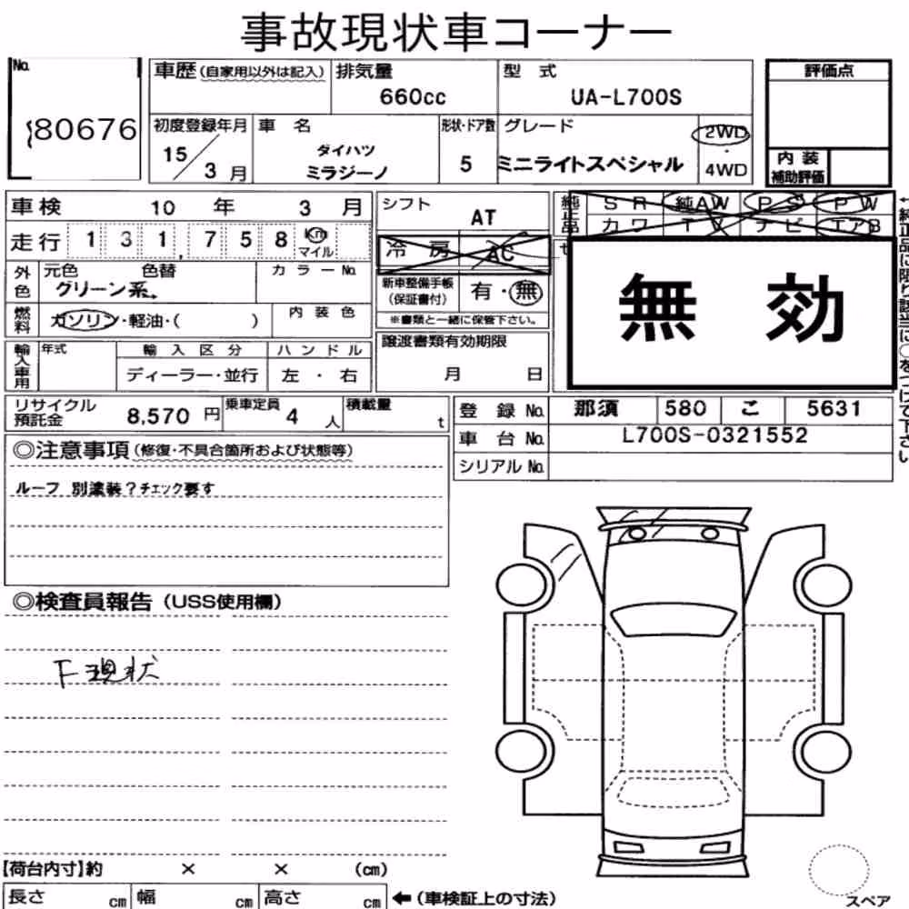 Notka aukcyjna: DAIHATSU MIRA GINO 5D MINILITE SPECIAL