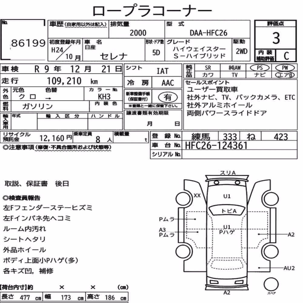 Notka aukcyjna: NISSAN SERENA 5D HIGHWAY STAR S-HYBRID