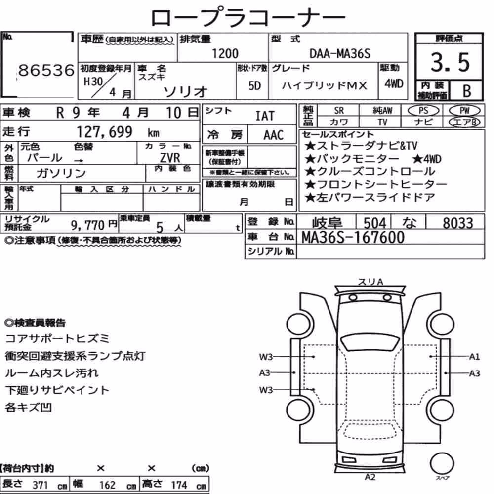 Notka aukcyjna: SUZUKI SOLIO 4WD HYBRID MX