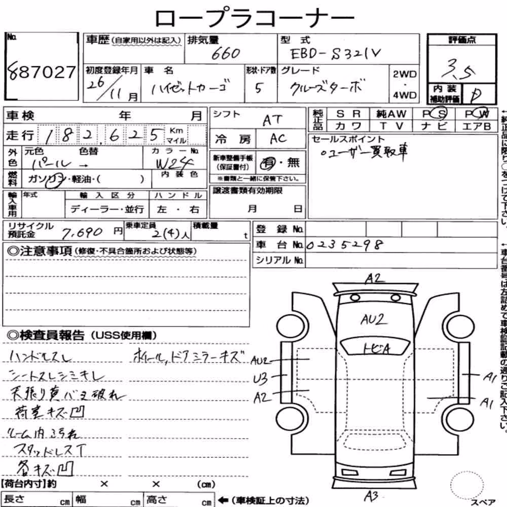 Notka aukcyjna: DAIHATSU HIJET CARGO 5D CRUISE TURBO