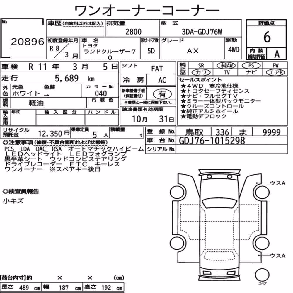 Notka aukcyjna: TOYOTA LAND CRUISER 70 5D 4WD AX