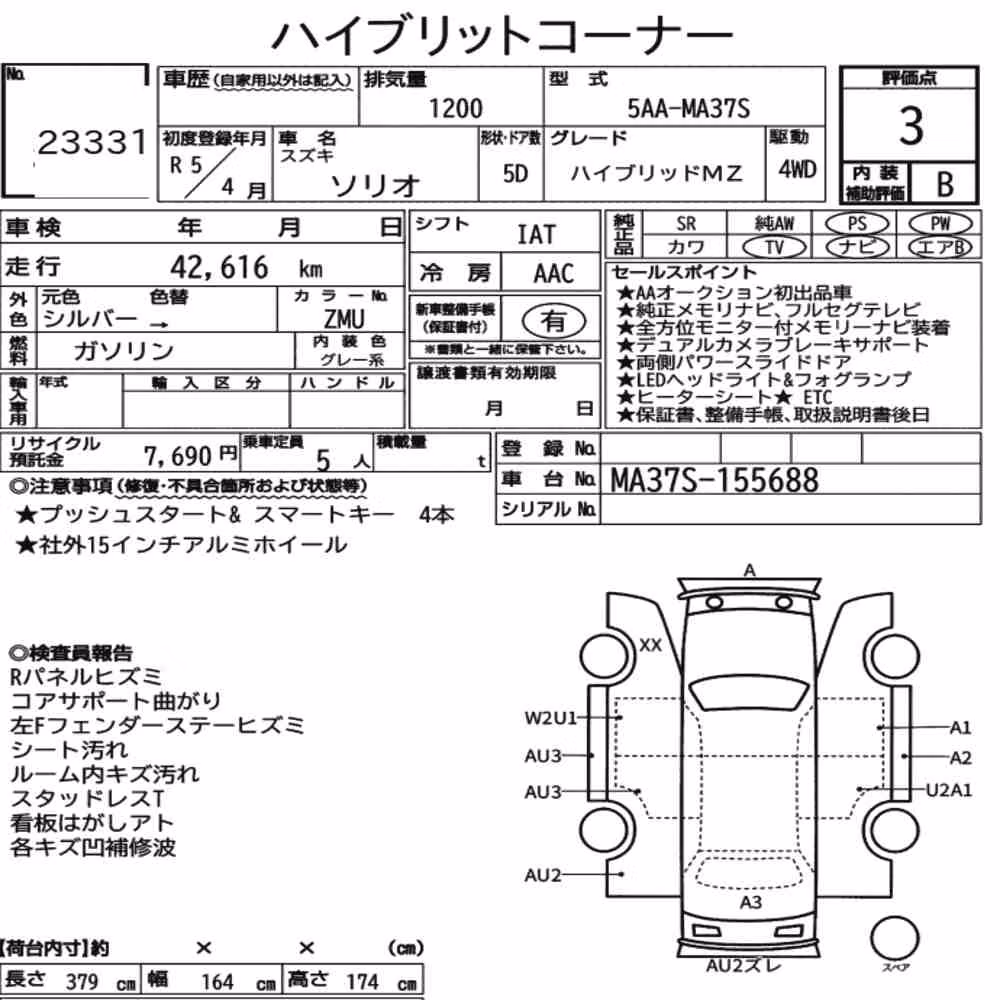 Notka aukcyjna: SUZUKI SOLIO 4WD HYBRID MZ