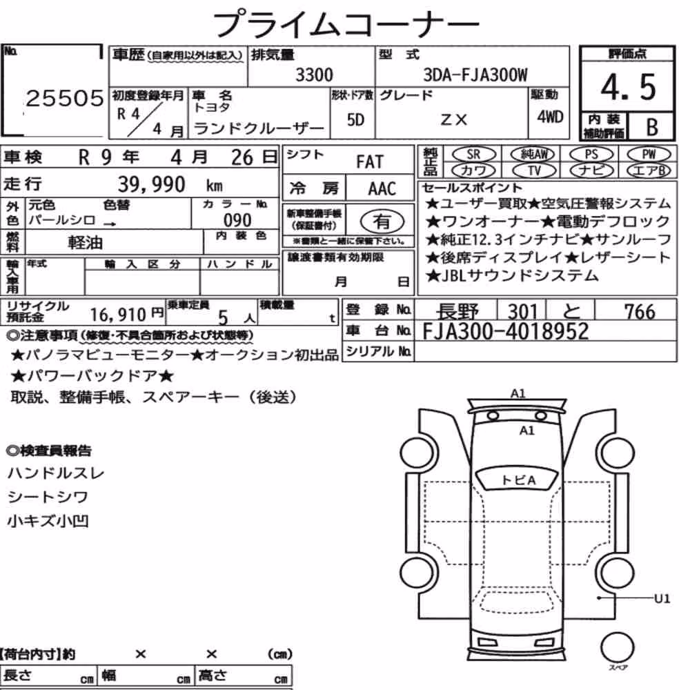 Notka aukcyjna: TOYOTA LAND CRUISER 4WD ZX