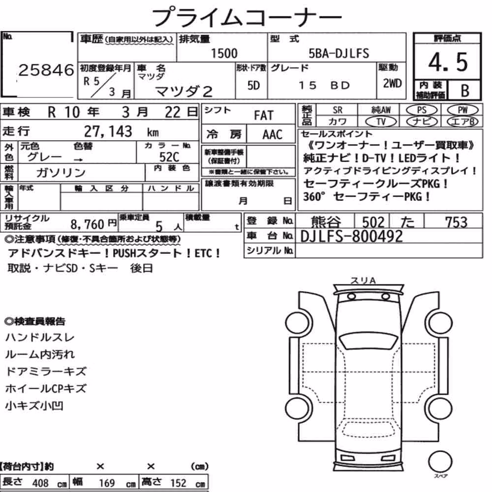 Notka aukcyjna: MAZDA MAZDA2 15 BD