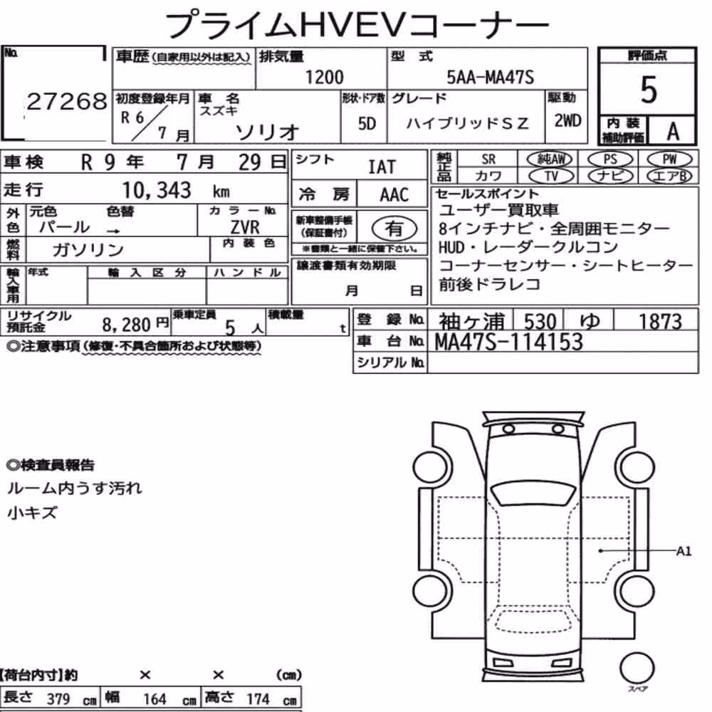 Notka aukcyjna: SUZUKI SOLIO HYBRID SZ