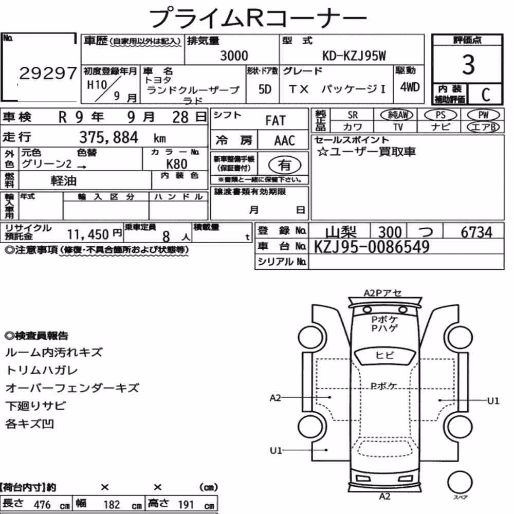 Notka aukcyjna: TOYOTA LAND CRUISER PRADO 5D 4WD TX PACKAGE Ⅰ