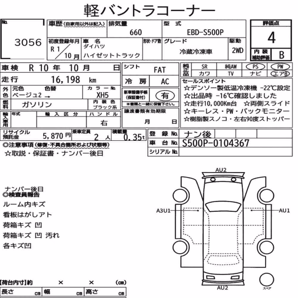 Notka aukcyjna: DAIHATSU HIJET TRUCK OTHERS