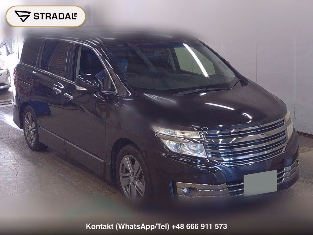 NISSAN ELGRAND 5D RIDER BLACK LINE BLACK LEATHER SEAT 2012, aukcja z Japonii, zdjęcie 1