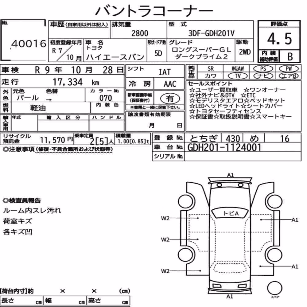 Notka aukcyjna: TOYOTA HIACE VAN 5D LONG SUPER GL DARK PRIME2