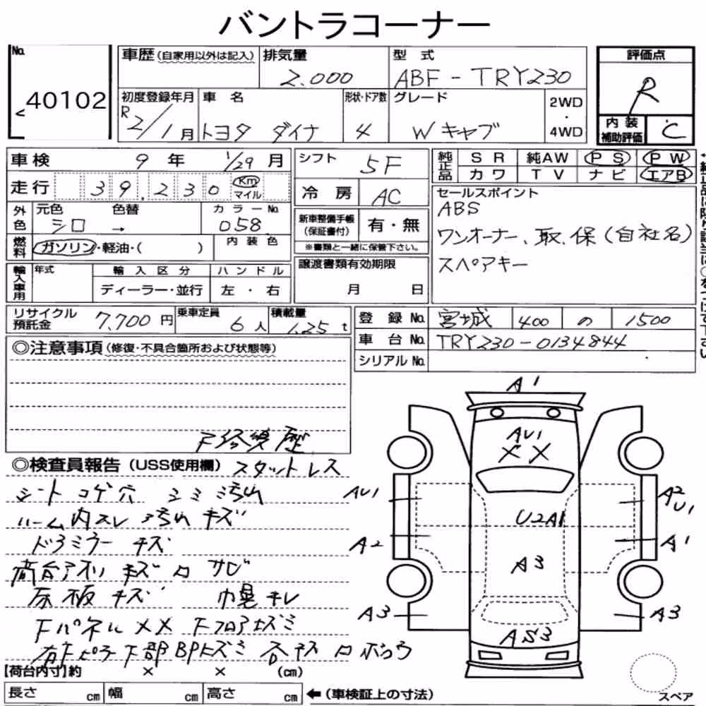 Notka aukcyjna: TOYOTA DYNA TRUCK 4D OTHERS
