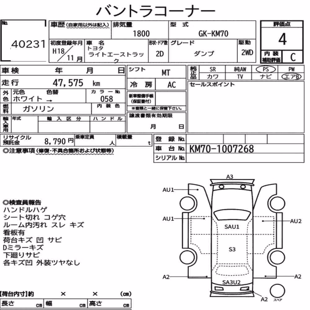 Notka aukcyjna: TOYOTA LITEACE TRUCK OTHERS