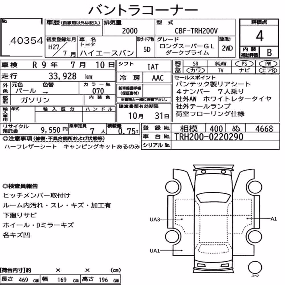 Notka aukcyjna: TOYOTA HIACE VAN 5D LONG SUPER GL DARK PRIME