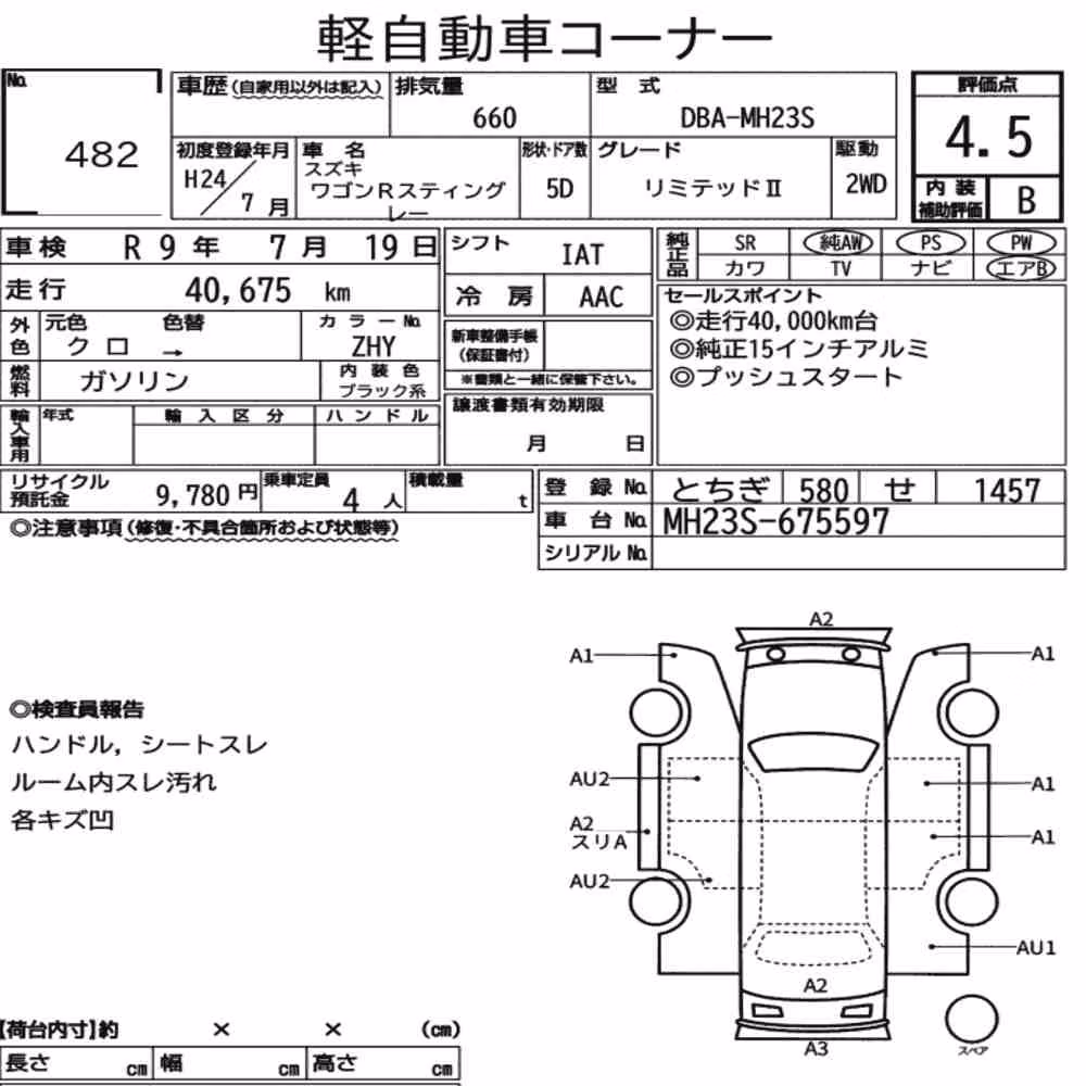Notka aukcyjna: SUZUKI WAGON R STINGRAY LIMITED Ⅱ